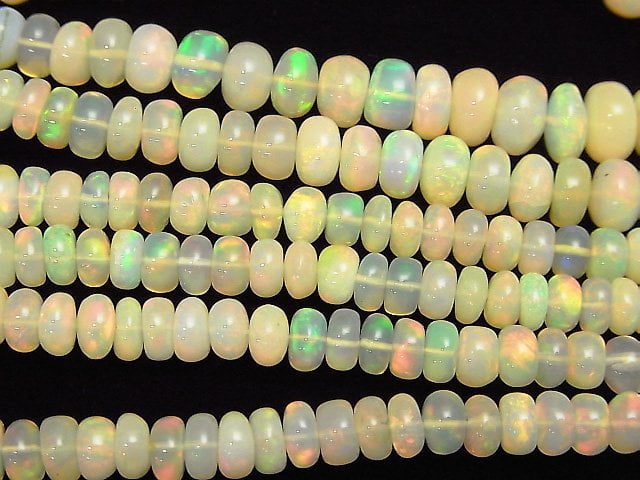 High Quality Ethiopia Opal AAA + Roundel half or 1strand beads (aprx.17inch / 41 cm)