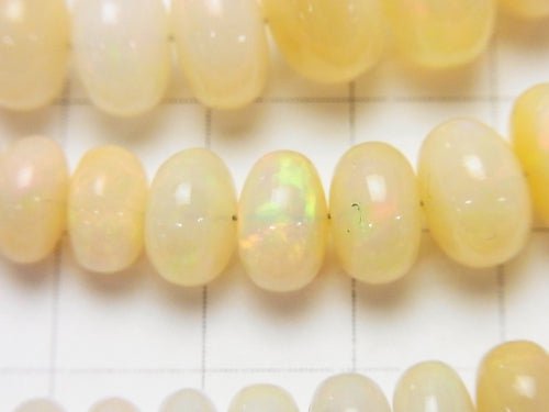 Ethiopia Precious Opal AA ++ Roundel half or 1strand beads (aprx.15 inch / 38 cm)