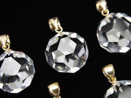 [Video] Crystal AAA+ "Buckyball" Faceted Round 14mm Pendant 14KGP 1pc