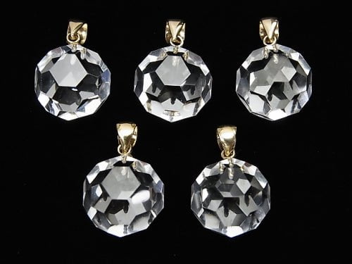 [Video] Crystal AAA+ "Buckyball" Faceted Round 14mm Pendant 14KGP 1pc