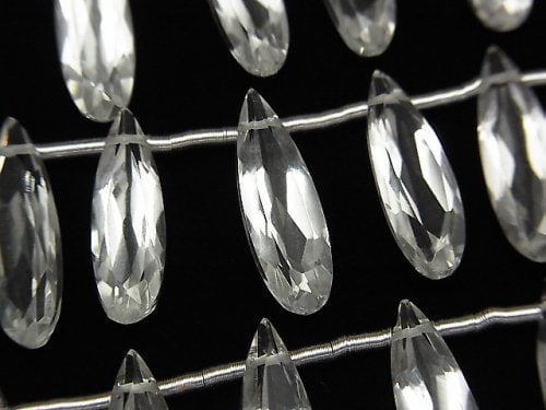 Crystal Quartz, Pear Shape Gemstone Beads