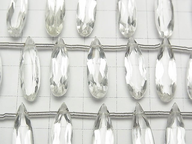 [Video] High Quality Brazilian Crystal AAA Pear shape Faceted 20 x 6 mm half or 1 strand (10 pcs)