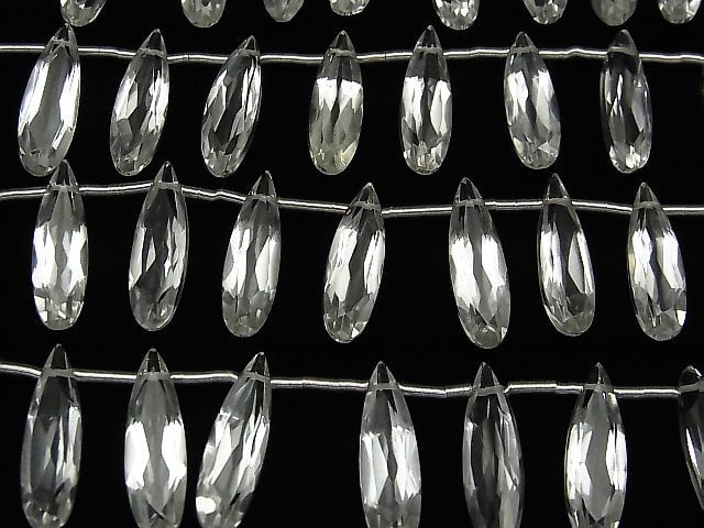 [Video] High Quality Brazilian Crystal AAA Pear shape Faceted 20 x 6 mm half or 1 strand (10 pcs)