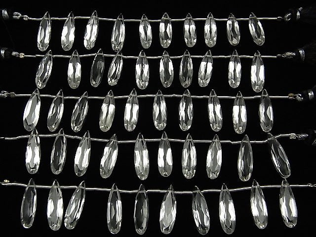 [Video] High Quality Brazilian Crystal AAA Pear shape Faceted 20 x 6 mm half or 1 strand (10 pcs)