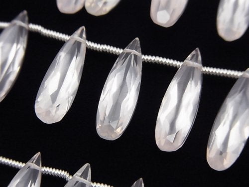 High Quality Madagascar Rose Quartz AAA Pear Shape Faceted 20x6mm half or 1strand (8pcs)