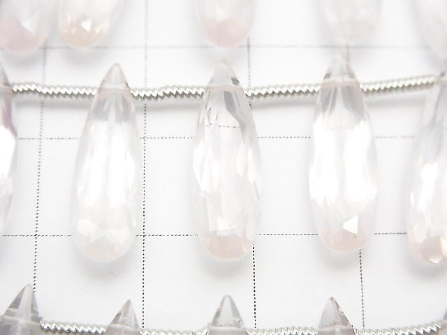 High Quality Madagascar Rose Quartz AAA Pear Shape Faceted 20x6mm half or 1strand (8pcs)