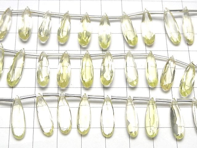 [Video]High Quality Lemon Quartz AAA Pear shape Faceted 20x6mm half or 1strand (8pcs )