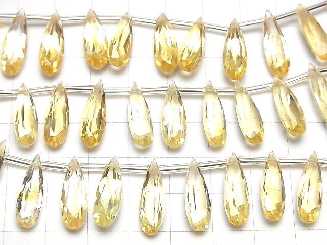 [Video]High Quality Citrine AAA Pear shape Faceted 20x6mm half or 1strand (8pcs )