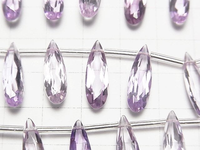 [Video] High Quality Pink Amethyst AAA Pear shape Faceted 20x6mm half or 1strand (8pcs)