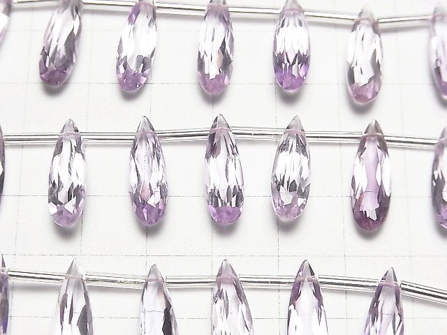 [Video] High Quality Pink Amethyst AAA Pear shape Faceted 20x6mm half or 1strand (8pcs)