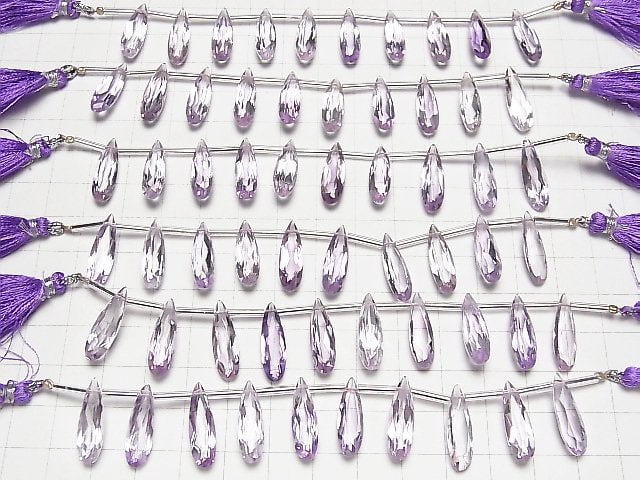 [Video] High Quality Pink Amethyst AAA Pear shape Faceted 20x6mm half or 1strand (8pcs)