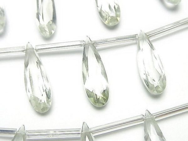 Green Amethyst, Pear Shape Gemstone Beads