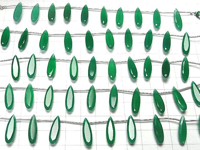 [Video]High Quality Green Onyx AAA Pear shape Faceted 20x6mm half or 1strand (8pcs)