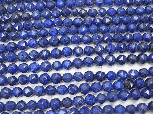 [Video] High Quality! Lapislazuli AA+ Star Faceted Round 6mm half or 1strand beads (aprx.15inch / 37cm)