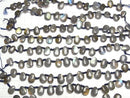 [Video] Labradorite AA ++ rough Pear shape half or 1strand beads (aprx.6inch / 16 cm)