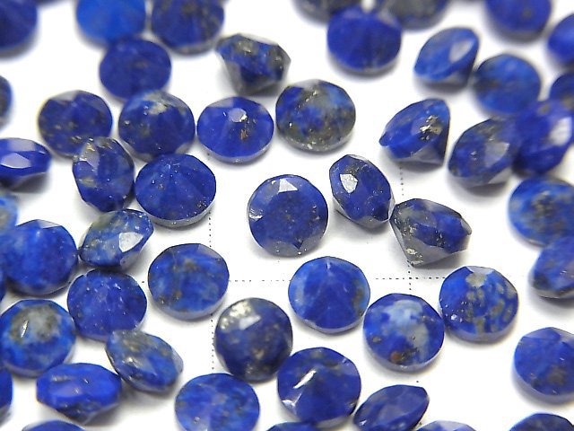 [Video]Lapislazuli AA++ Loose stone Round Faceted 4x4mm 10pcs