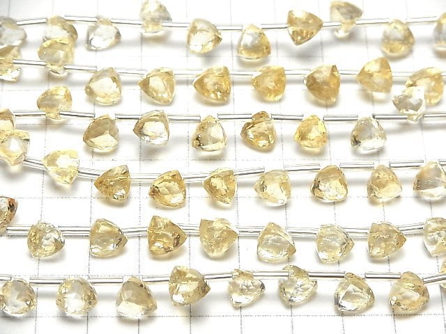 [Video]High Quality Citrine AAA- 3D Triangle Cut 8x8x8mm half or 1strand (8pcs)