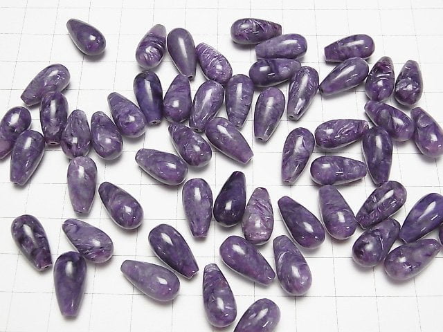 High quality Charoite AAA Drop (Smooth) 16 x 8 mm [Half Drilled Hole] 4pcs $29.99!