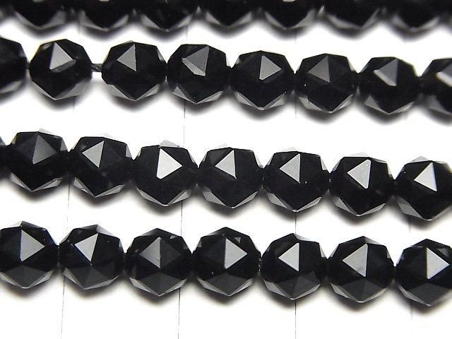 High Quality! Onyx AAA Star Faceted Round 6mm 1strand beads (aprx.15inch/36cm)