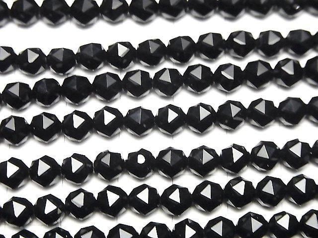 High Quality! Onyx AAA Star Faceted Round 6mm 1strand beads (aprx.15inch/36cm)