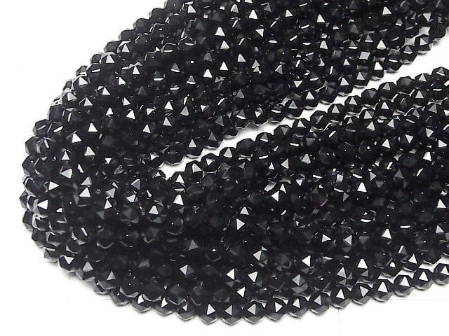 High Quality! Onyx AAA Star Faceted Round 6mm 1strand beads (aprx.15inch/36cm)