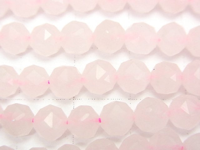 [Video] High Quality! Rose Quartz AA++ Star Faceted Round 6mm 1strand beads (aprx.15inch / 37cm)