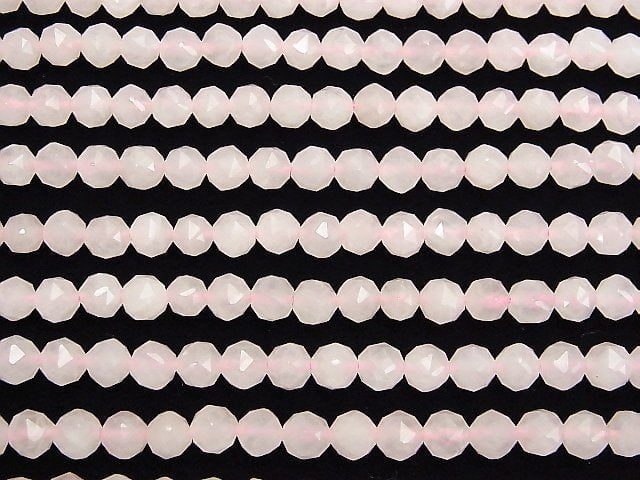 [Video] High Quality! Rose Quartz AA++ Star Faceted Round 6mm 1strand beads (aprx.15inch / 37cm)