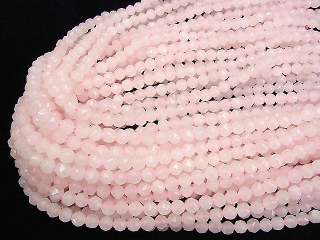 [Video] High Quality! Rose Quartz AA++ Star Faceted Round 6mm 1strand beads (aprx.15inch / 37cm)