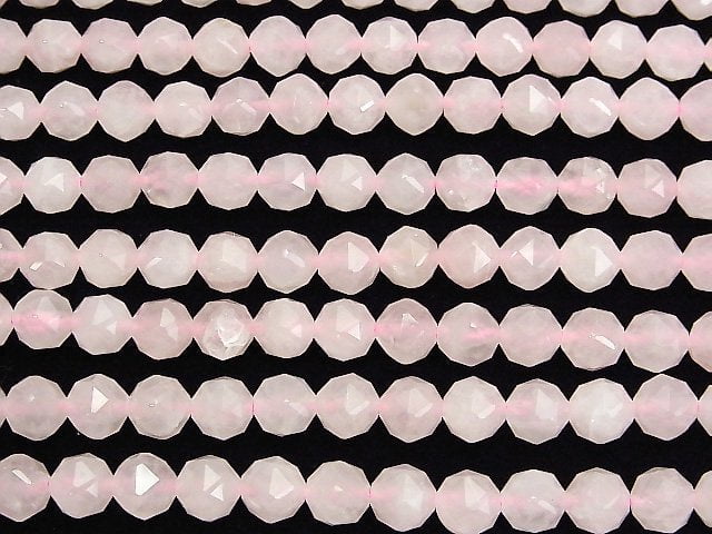 [Video] High Quality! Rose Quartz AA++ Star Faceted Round 8mm 1strand beads (aprx.15inch / 37cm)