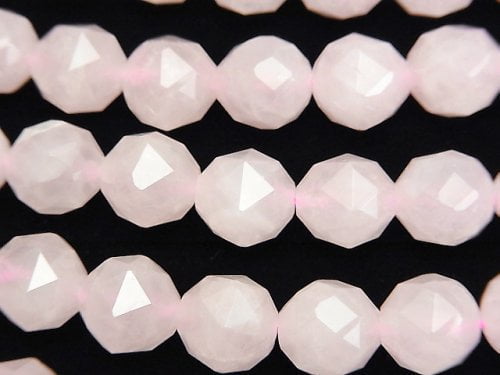 Faceted Round, Rose Quartz Gemstone Beads