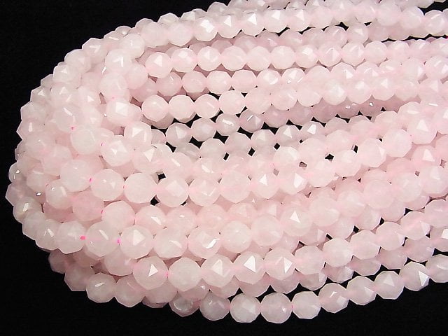 [Video] High Quality! Rose Quartz AA++ Star Faceted Round 10 mm half or 1 strand beads (aprx.15 inch / 37 cm)