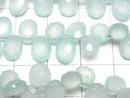 [Video] High Quality Sea Blue Chalcedony AAA Faceted Oval 8 x 6 x 4 mm half or 1 strand beads (aprx.7 inch / 17 cm)