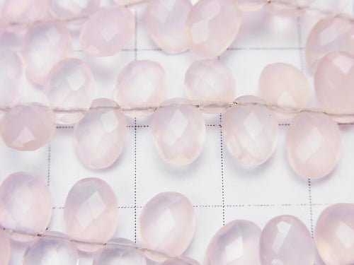 High Quality Pink Chalcedony AAA Faceted Oval 8 x 6 x 3 mm [light color] half or 1 strand beads (aprx.7 inch / 17 cm)