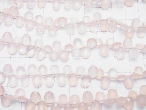 High Quality Pink Chalcedony AAA Faceted Oval 8 x 6 x 3 mm [light color] half or 1 strand beads (aprx.7 inch / 17 cm)