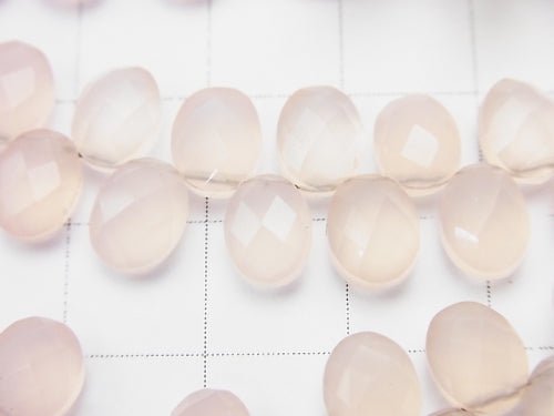 High Quality Pink Chalcedony AAA Faceted Oval 8 x 6 x 4 mm [medium color] half or 1 strand beads (aprx.7 inch / 17 cm)