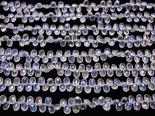 Aqua Crystal AAA Faceted Oval 8x6x4mm half or 1strand beads (aprx.7inch/17cm)