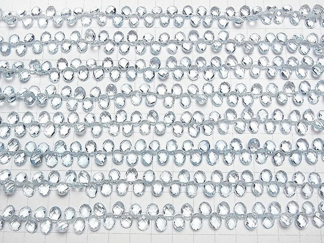 [Video]High Quality Sky Blue Topaz AAA Faceted Oval 8x6x4mm 1/4 or 1strand beads (aprx.7inch/17cm)