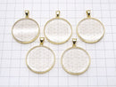 [Video] Crystal AAA Flower of Life Design Coin Pendant 32x32mm 18KGP