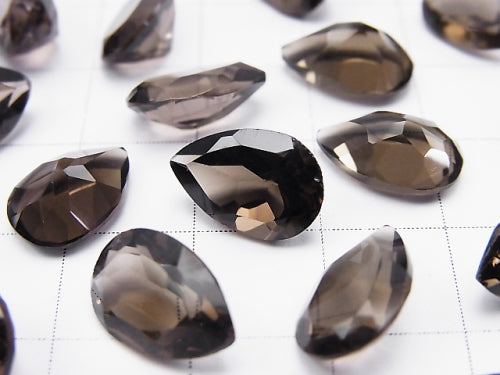 High Quality Smoky Quartz AAA Loose stone Pear shape Faceted 12x8mm 4pcs