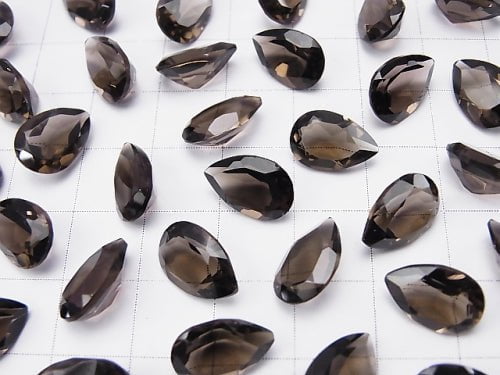 High Quality Smoky Quartz AAA Loose stone Pear shape Faceted 12x8mm 4pcs