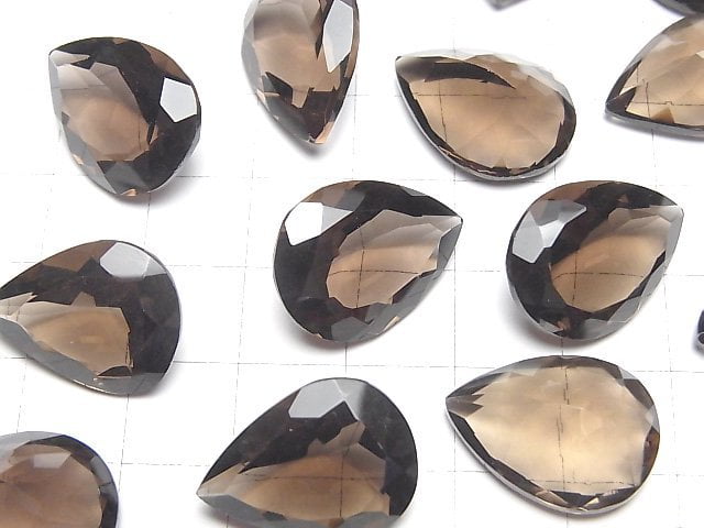 [Video]High Quality Smoky Quartz AAA Loose stone Pear shape Faceted 20x15mm 1pc