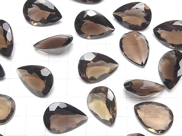 [Video]High Quality Smoky Quartz AAA Loose stone Pear shape Faceted 22x16mm 1pc