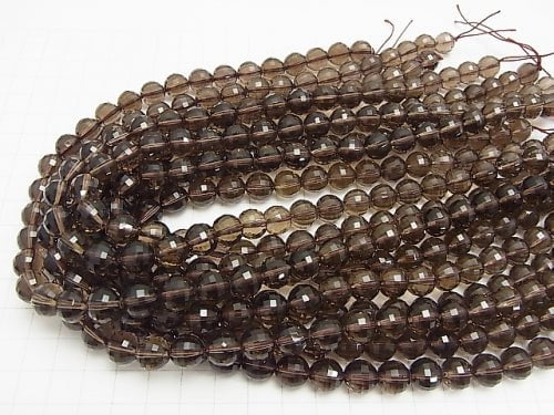 [Video] High Quality!  Smoky Quartz AAA Mirror Faceted Round 10mm  half or 1strand beads (aprx.15inch/37cm)