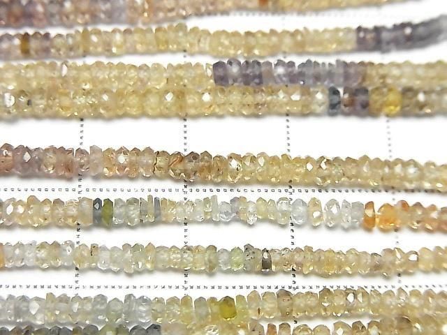[Video] High Quality Natural Multicolor Zircon AAA Faceted Button Rondelle Half or 1-Strand Beads (approx. 13 inches/33 cm)