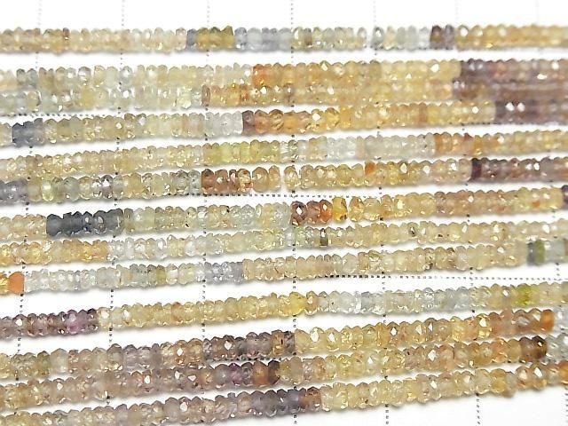 [Video] High Quality Natural Multicolor Zircon AAA Faceted Button Rondelle Half or 1-Strand Beads (approx. 13 inches/33 cm)