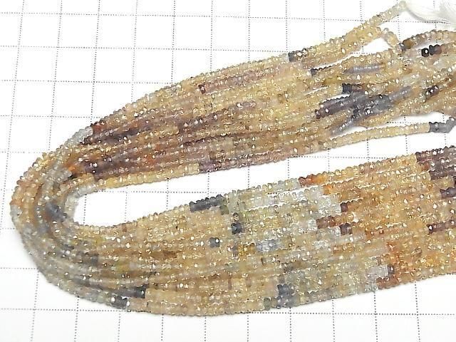 [Video] High Quality Natural Multicolor Zircon AAA Faceted Button Rondelle Half or 1-Strand Beads (approx. 13 inches/33 cm)