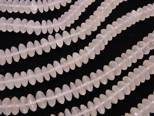 High Quality Rose Quartz AAA Faceted Button Rondelle  half or 1strand beads (aprx.15inch/38cm)
