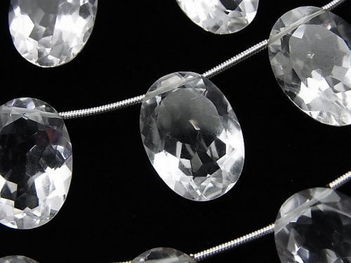 Crystal Quartz, Oval Gemstone Beads