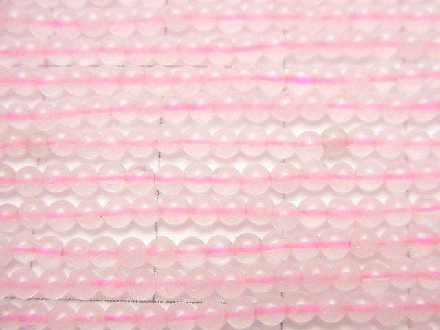 [Video] Rose Quartz Round 2mm 1strand beads (aprx.15inch / 38cm)