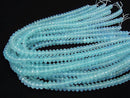 [Video] Sea blue Chalcedony AAA Faceted Button Rondelle 8 x 8 x 5 mm 1/4 or 1strand beads (aprx.15 inch / 38 cm)